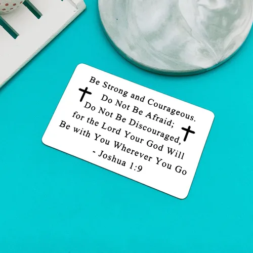 Vista 2 de Xiahuyu Regalos cristianos para hombres, regalos religiosos, versículos de la Biblia, regalos grabados para billetera, tarjeta de inserción