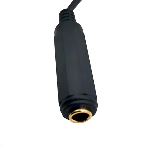 Vista 4 de Cable divisor de 1/4 de pulgada, 1 pie chapado en oro de 0.250 in hembra a doble 2 x 1/4 pulgadas macho TS mono 90 grados ángulo recto cable