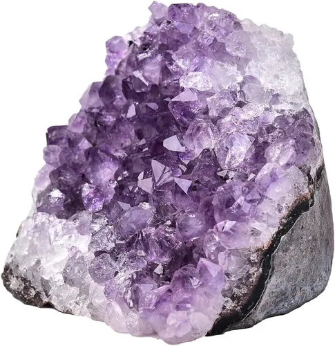 Vista 2 de JIC Gem Racimos de cristal de amatista natural, piedra de cuarzo en bruto de color púrpura profundo, geoda, espécimen para decoración del hogar