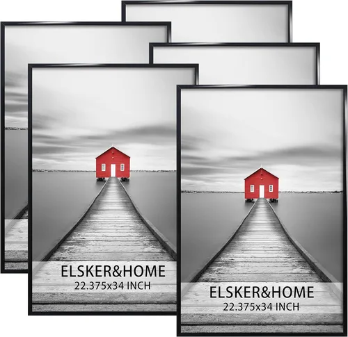 Vista 27 de ELSKER&HOME Marco de póster de 8 x 24 pulgadas, paquete de 3 portarretratos Negro