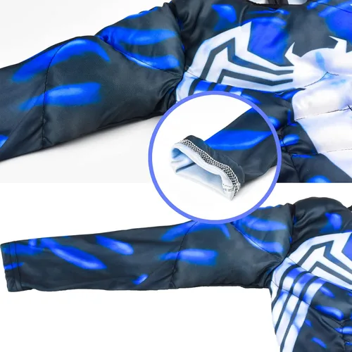 Vista 4 de Disfraz de superhéroe para cosplay de Halloween para niño con máscara y guantes