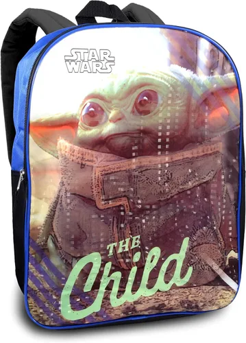 Vista 3 de Disney Mochila Baby Yoda con juego de lonchera Paquete con mochila escolar Baby Yoda de 15 pulgadas, lonchera Yoda para bebé, calcomanías, más