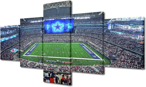 Vista 60 de TUMOVO Allegiant Stadium Arte de Lienzo para Pared de Sala de Estar Equipo de Fútbol Americano Pintura Moderna Nevada Las Vegas Cuadro Deportivo