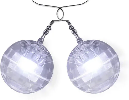 Vista 6 de Pendientes de luz LED con bola de discoteca para mujer, Plástico