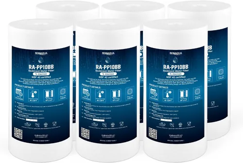 Vista 19 de Ronaqua Cartucho de filtro de agua de repuesto de sedimentos grandes de 10 x 4.5 pulgadas, 5 micras, certificado NSF, para toda la casa, compatible