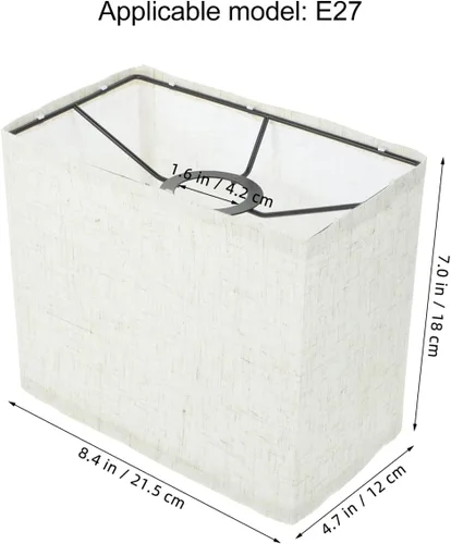Vista 4 de Kichvoe Pantalla de lino beige para enchufe de luz E27, pantalla rectangular para lámpara de pie, cubierta de lámpara de tela extraíble para uso