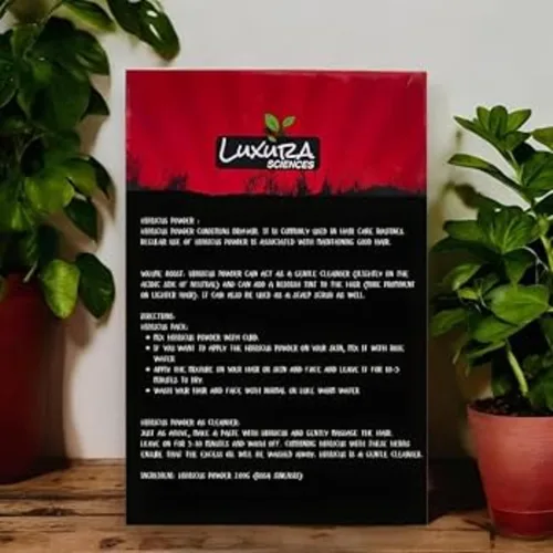 Vista 7 de Luxura Sciences Hibisco en polvo para el crecimiento del cabello Cuidado del cabello 100% puro a base de hierbas Controla la caída del cabello