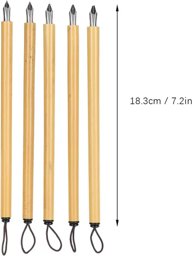 Vista 7 de GLOGLOW Juego de 5 bolígrafos de inmersión de caligrafía con mango de madera con 5 puntas para letras a mano, dibujo, bocetos, caligrafía, escritura
