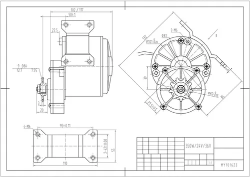 Vista 6 de Kit de motor de bicicleta eléctrica de 24 V 250 W, kit de conversión de bicicleta eléctrica, reequipamiento de motor de bicicleta con controlador