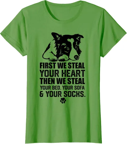 Vista 4 de Border Collie Steal Your Heart Steal Your Bed - Camiseta de sofá, Gris