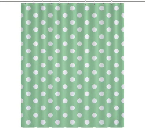 Vista 53 de Juego de 3 alfombras de baño con diseño de lunares, color azul aguamarina, antideslizante, con contorno en forma de U y tapa de inodoro