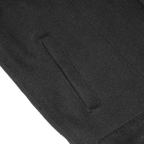 Vista 8 de Daniel Smart - Chaleco para hombre, material de lona con detalles de cuero, chaleco de motocicleta para hombre con bolsillo oculto