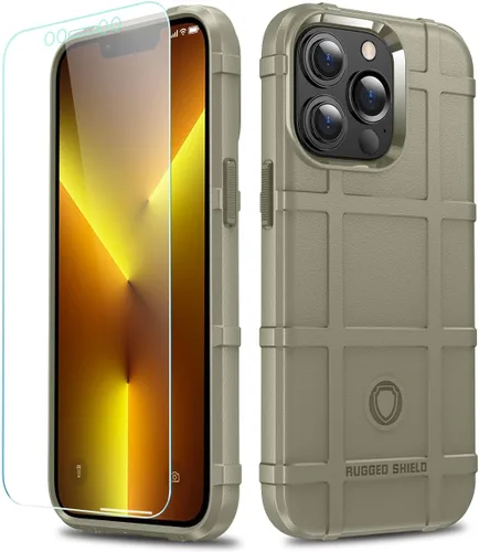 Vista 17 de Funda para iPhone 13, Rugged Shield 8 pies a prueba de caídas TPU Armadura gruesa Funda protectora táctica compatible con iPhone 13 (6.1 pulgadas)