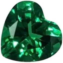 Vista 2 de Forma de corazón de piedra preciosa esmeralda simulada (tamaños surtidos)