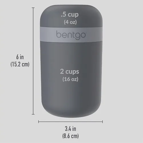 Vista 4 de Bentgo Snack Cup - Contenedor de bocadillos reutilizable con diseño a prueba de fugas, compartimento para aderezos y tapa de doble sellado, portátil