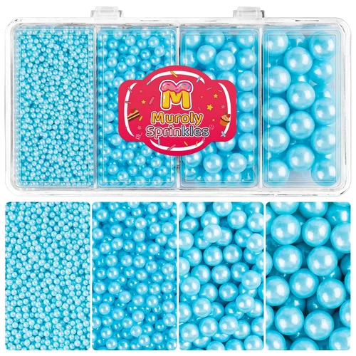 Vista 14 de Perlas comestibles para la decoración de pasteles, chispas de perlas negras Oro blanco plata negro