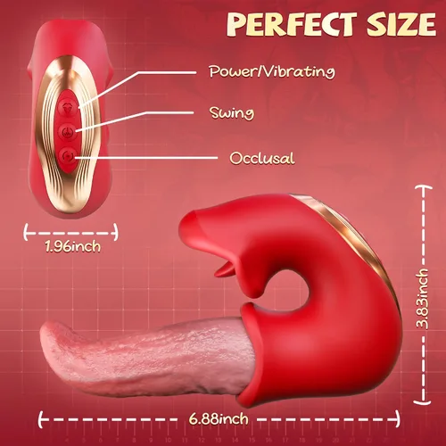 Vista 6 de Juguetes sexuales para adultos para mujeres - KERERO vibrador de consolador 3 en 1, juguete sexual de rosa con 10 modos de vibración, oclusión