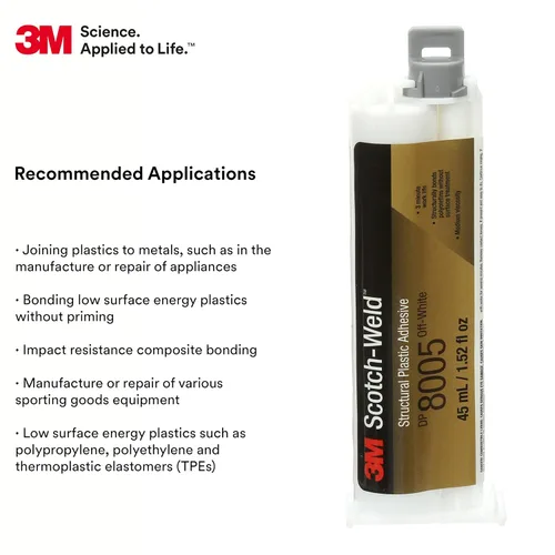 Vista 3 de 3M - 99349 Adhesivo de plástico estructural Scotch-Weld DP8005 Blanquecino, 45 ml Duo-Pak