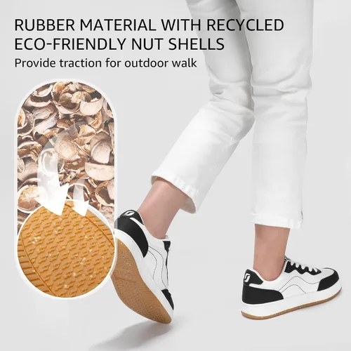 Vista 6 de STQ Zapatos de lona para mujer, con cordones, antideslizantes, cómodos, para caminar