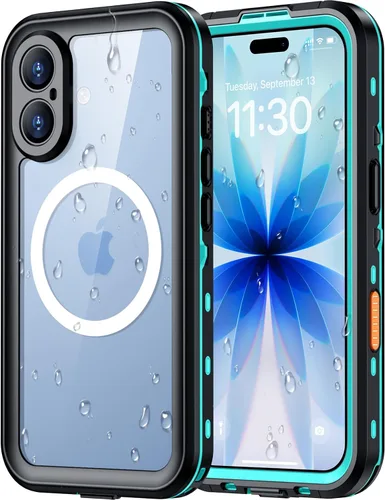 Vista 42 de Red2Fire Funda impermeable para iPhone 16, protector de pantalla integrado y protector de cámara, compatible con MagSafe, cuerpo completo a prueba
