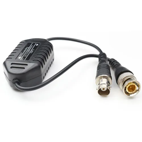 Vista 4 de Aislador de bucle de tierra para cámara de seguridad, BNC macho a hembra coaxial Video Ground Loop Isolator CCTV Balun 1 Pack