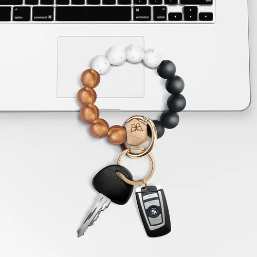 Vista 5 de Llavero pulsera con bolsillo para tarjetero, llavero con borla, llavero para mujer