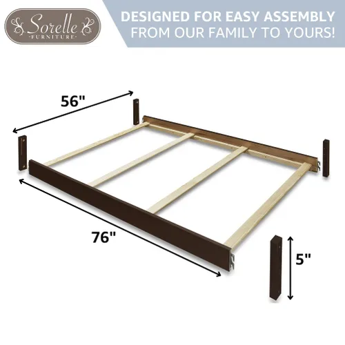 Vista 3 de Sorelle Furniture Rieles para niños pequeños y rieles de cama de tamaño completo, kit de conversión de riel de cama y cuna de madera Sorelle