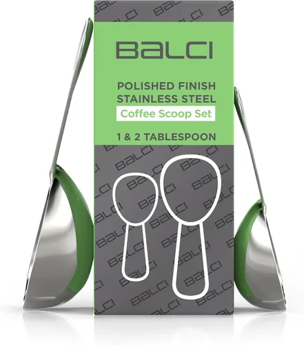Vista 2 de BALCI - Juego de cuchara medidora de acero inoxidable para café (1 y 2 cucharadas, 15ml y 30ml) Cucharas medidoras exactas para café, té, azúcar