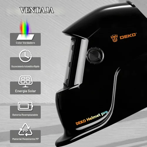 Vista 7 de Welding Helmet Auto Darkening: DEKORPO True Color Solar Powered Auto Darkening Welding Welder Mask Hood Helmets