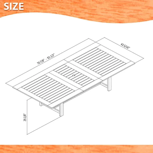 Vista 7 de Amazonia - Juego de comedor de patio de 7 piezas, acabado en teca oscura y ideal para exteriores