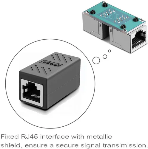 Vista 3 de Y.D.F Acoplador de cable de red RJ45, adaptador RJ45, acoplador blindado en línea para conector extensor de cable Ethernet Cat7/Cat6/Cat5e/Cat5