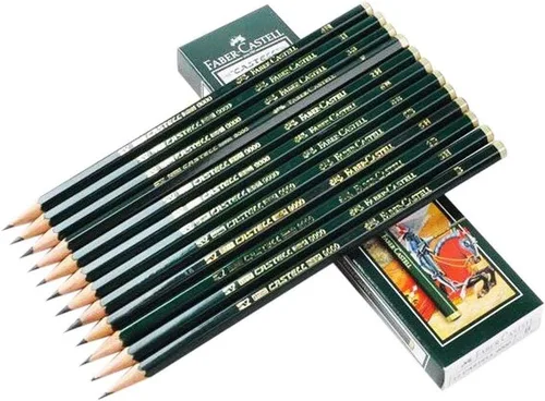 Vista 3 de Lápices de grafito Faber Castell, Castell 9000, grafito suave (12 unidades)