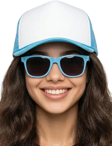 Vista 43 de Funky Junque Sombrero de camionero ligero Snapback de espuma de malla en Negro/Negro