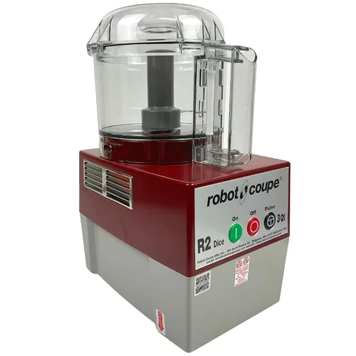 Vista 4 de Robot Coupe R2CLRDICE, Procesador de alimentos combinado con cuenco de policarbonato transparente de 3 cuartos de galón, 4 discos inoxidables