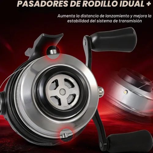 Vista 7 de Sougayilang Spincast - Carrete de pesca, relación de engranajes de alta velocidad 3.9:1, diseño de cebo de botón sin problemas y mango reversible