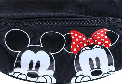 Vista 4 de Jerry Leigh Disney Peeking Mickey Mouse y Minnie Mouse Riñonera, Negro, talla única