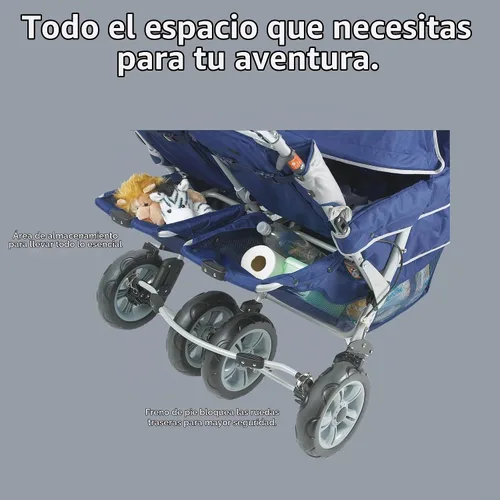 Vista 3 de Carriola plegable Angeles infantil, para bebés, SureStop Comercial Bye Bye (para 4 pasajeros)