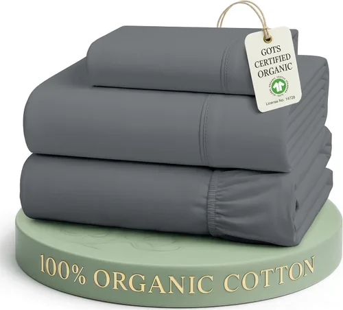 Vista 18 de LANE LINEN - Juego de 2 sábanas de fibras largas 100 % algodón orgánico, percal de fibras largas, ultrasuave y transpirable, para colchones de hasta