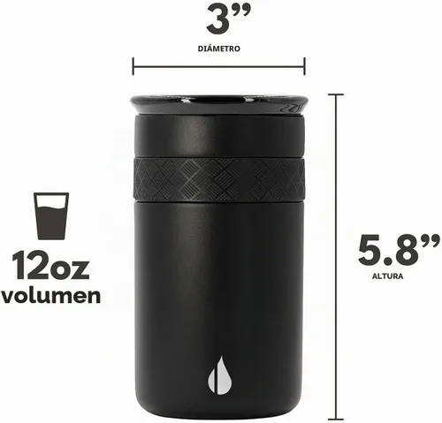 Vista 2 de Elemental Artisan Vaso Térmico Aislado, Taza de Viaje para Café de Triple Pared, Vaso Térmico de Café Reutilizable de Acero Inoxidable con Tapa