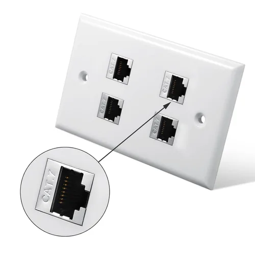 Vista 4 de Conector Keystone CAT7, conectividad de acoplador Ethernet de alta velocidad, acoplador RJ45 blindado hembra a hembra para cable