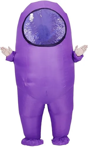 Vista 3 de Among Us - Disfraz inflable y divertido para adultos, traje espacial para Halloween, disfraz de astronauta para adultos fanáticos del videojuego