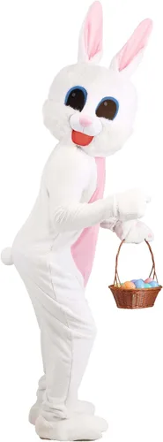 Vista 4 de Disfraz de conejo de Pascua blanco para adulto