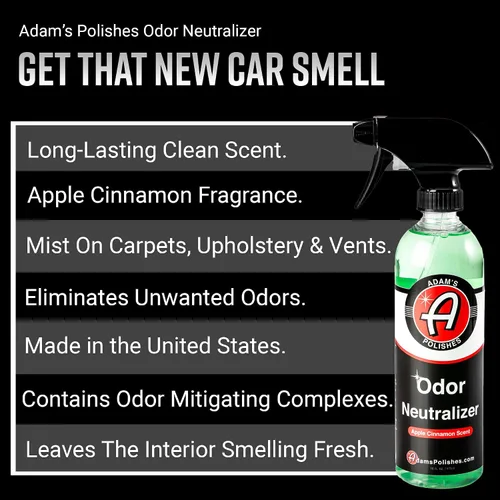 Vista 2 de Adam's Polishes Neutralizador de olores (manzana y canela, 16 onzas líquidas) – Ambientador en aerosol para automóvil que elimina los olores nocivos
