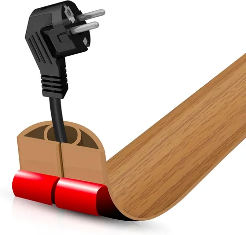 Vista 22 de Cubierta autoadhesiva para cables de suelo, gestión de cables de 3.3 pies, protector de tira de extensión para cables, evita tropiezos de cables