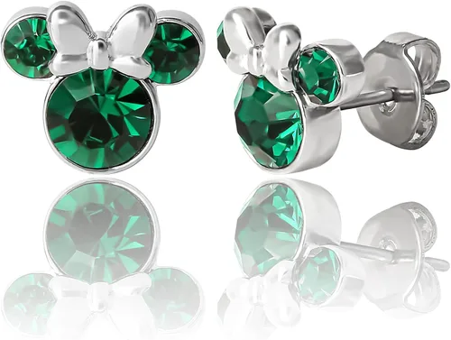 Vista 13 de Minnie Mouse Birthstone Stud Earrings Official License Cristal transparente de abril