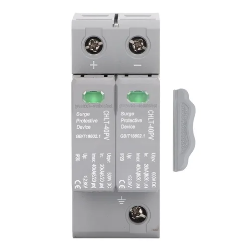 Vista 6 de 2P PV Protector DC 600V Pararrayos fotovoltaico Sobretensión 20KA a 40KA
