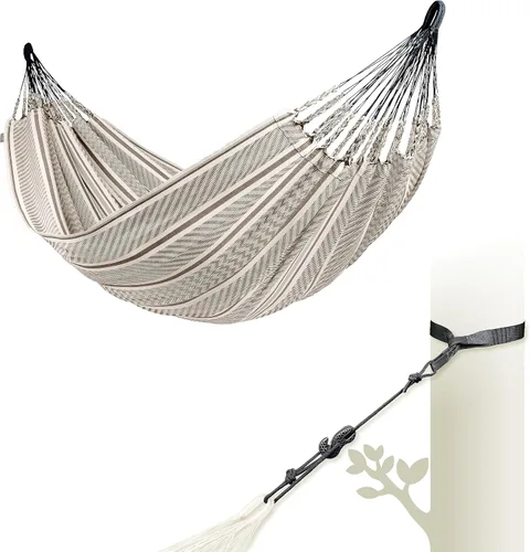 Vista 12 de LA SIESTA Flora Zebra - Hamaca clásica doble de algodón orgánico Cebra