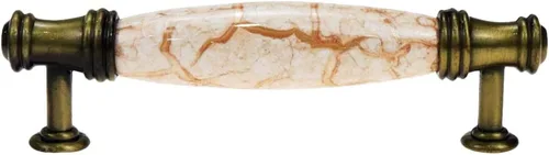 Vista 4 de FarFarBoat - 10 tiradores de porcelana de bronce antiguo para cajones, herrajes de cerámica para gabinetes, 3.8 pulgadas (3.780 in), asas
