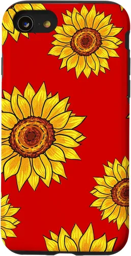 Vista 18 de Patrón de girasol en rojo vintage floral flor mujeres regalo caso para iPhone 17
