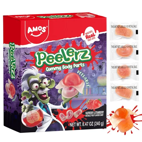 Vista 19 de AMOS Peelerz - Paquete variado de gomitas pelables, sabor mango, uva, manzana verde y piña, hecho con jugo de fruta real, 4 bolsas, 13.22 oz (375 g)